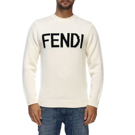 fendi white jumper|fendi motif sweater.